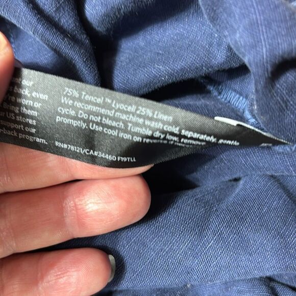 Eileen fisher women’s blue tencel/linen pants capsule minimalist relaxed - Picture 3 of 4